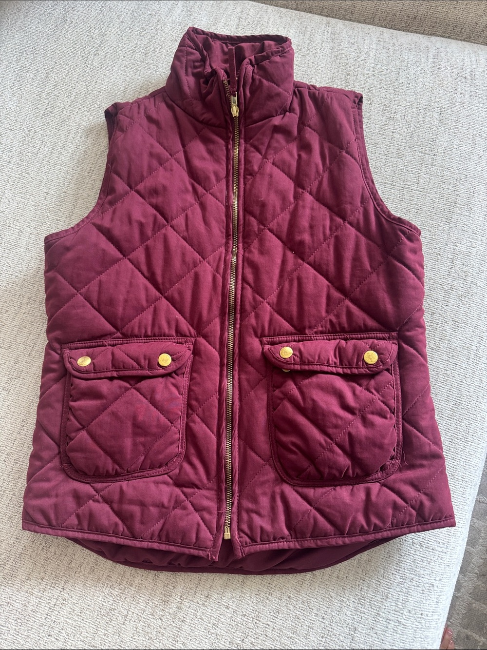 Blue Rain Quilted Vest in Burgundy